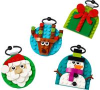 LEGO Selección de Adornos Navideños - Kit de Maquetas con 4 Decoraciones Navideñas para Colgar Inc. Papá Noel, Muñeco de Nieve y Reno - Regalo para Niñas y Niños de 6+ Años 40744