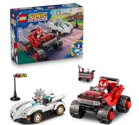 LEGO Sonic The Hedgehog Coche de Silver vs. Monster Truck de Knuckles - Camión de Juguete con 2 Minifiguras y 2 Chaos Emeralds - Regalo Gamer para Niños y Niñas de 8+ Años - 77118