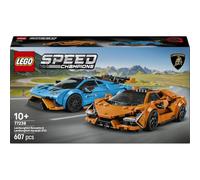 LEGO Speed Champions Lamborghini Revuelto y Huracán STO - Maquetas de Coches de Carreras de Juguete con 2 Minifiguras de Pilotos - Regalo de Cumpleaños para Niños de 10+ Años 77238