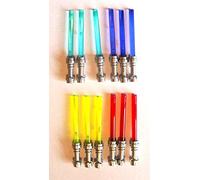 LEGO Star Wars - Espada láser con Mango Plateado (12 Unidades, 4 Colores)