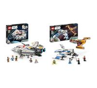 LEGO Star Wars Espíritu y Fantasma II, Set de 2 Vehículos de Ahsoka de Ladrillos & 75364 Star Wars ala-E de la Nueva República vs. Caza Estelar de Shin Hati, Set de la