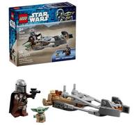 LEGO Star Wars Moto Speeder del Mandaloriano y Grogu - Moto de Juguete con Minifigura de DIN Djarin con Bláster - Regalo para Niños de 6+ Años y Fans - 75436