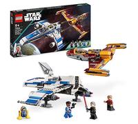 LEGO Star Wars New Republic E-Wing controla el Starfighter de Shin Hati, set de la serie Ahsoka con 2 vehículos voladores, personaje del droide, 4 minifiguras y 2 palas láser 75364