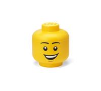LEGO Storage Head (PEQUEÑO) - HAPPY BOY - Caja de Almacenaje con Tapa para Juguetes, Organizador Apilable y Solución de Almacenaje Divertida Toy box