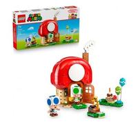 LEGO Super Mario Fiesta en la casa de Toad - Juego Interactivo con 2 Figuras, Cocina, Dormitorio y Mesa de Picnic - Regalo Gamer de Nintendo para Niños y Niñas de 7+ Años 72041