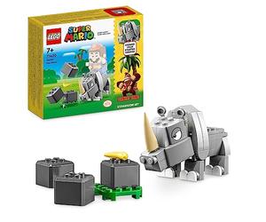 LEGO Super Mario Set de Expansión: Rambi, el Rinoceronte, Figura de Animal de Juguete para Construir y Rocas, Regalo Pequeño para Combinar con un Pack Inicial 71420