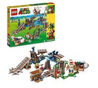 LEGO Super Mario Set de Expansión: Vagoneta Minera de Diddy Kong, Construye y Juega con el Desafío de la Pista de Juguete, Avión de Construcción y 4 Figuras de Personajes para Niños y Niñas 71425