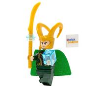 LEGO Superheroes: Minifigura Loki con cetro y Tesseract y capa azul adicional - A partir de 6 años (1 unidad)