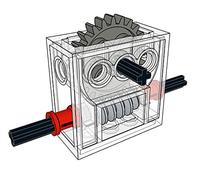 LEGO Technic - Conjunto completo de caja de cambios de 2 x 4 x 3 1/3 Trans-Clear Wormbox bloque reductor de motor reductor Mindstorms robótica ev3 NXT robot transparente funciones de potencia parte