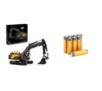 LEGO Technic Excavadora Volvo EC500 Hybrid - Kit de Maquetas para Adultos de Vehículo de Obra Motorizado con Brazo Móvil, Orugas, Martillo y Pala + Amazon Basics Pack de 8 AA