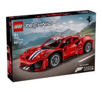 LEGO Technic Coche Ferrari 488 Pista de Juguete - Maqueta de Coche de Carreras con Motor V8, Dirección y Diferencial - Decoración Gamer - Regalo de Cumpleaños para Niños de 9+ Años - 42235