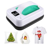 Legooin - Prensa de calor para camisetas, 17,8 x 12,2 cm, portátil, calentamiento rápido, con función de temporizador y base aislada, para camisetas, bolsos, almohadas, delantales y más (verde)
