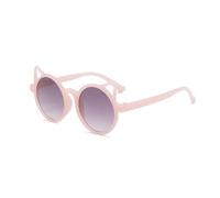 Legou Gafas de sol para niños con diseño de orejas de gato, marco redondo flexible, protección UV, protección ocular para exteriores y verano, Pink, Talla única