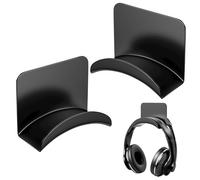Legpador 2 Piezas Soporte Percha Auriculares Gaming, Soporte Cascos Mesa, Universal Headphone Hooks, Adhesiva Headset Stand, Gancho Sujeta Colgador Auricular, para Escritorio, Pared, Vidrio (Negro)