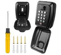 Legpador Cajetin Llaves con Codigo Impermeable, Caja de Seguridad para 12 codigos Exterior, Hogar, Garaje, Escuela, Oficina(Negro)