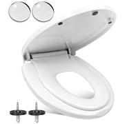 Legpador Tapa WC Universal, Tapadera WC con Extraíble Asiento Reductor Infantil, Asiento Inodoro Familiar con Cierre Suave, Tapa Vater en Forma O, 2 en 1 Tapas de Water Blanco, para Adultos y Niños