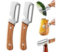 LEGQYJK Pelador de verduras multifuncional para cocina, 2pcs Pelador multifuncional en Acero Inoxidable, Utensilios de cocina para pelar Verduras Frutas y abrires botellase de vino sin esfuerzoes