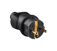 Clavija de goma 2 P+TT (230 V, IP20, Negro)