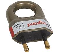 Legrand 050313 Enchufe Pequeño Con Anillo Tirador, 2300 W, 230 V | Enchufe Clavija 2P 10A, Anillo Tirador, Salida de Cable recta y/o lateral, Color Oro 050313