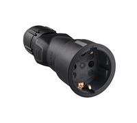 Legrand, 050341 Bases y clavijas - Base de enchufe profesional con prensaestopas en caucho negro, entrada con toma de tierra, base 2 polos+tierra 16A