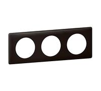 Legrand 066743 - Placa de celiana en polvo, 3 puestos, acabado de basalto