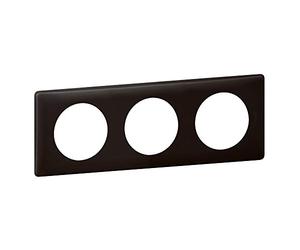 Legrand 066743 - Placa de celiana en polvo, 3 puestos, acabado de basalto