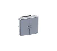 Legrand 069519 - Interruptor de encendido y apagado luminoso + pulsador inversor NO+NF luminoso impermeable Plexo, compuesto IP55, 10AX, 250 V, gris