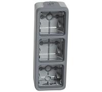 Legrand - 069679 caja saliente 3 mec. v gris plexo ii comp Ref. 6565140418