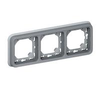 Legrand - 069687 placa 3 elem. horiz. gris plexo ii comp. Ref. 6565140456