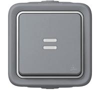 Legrand 069713 - Interruptor de encendido y apagado (impermeable, Plexo completo, 10 AX, 250 V, color gris