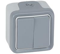 Legrand - 069715 doble conmut 10a gris plexo ii monob. sup Ref. 6565120036