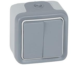 Legrand - 069715 doble conmut 10a gris plexo ii monob. sup Ref. 6565120036