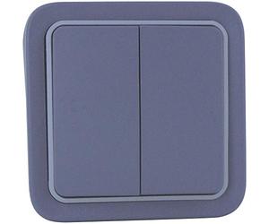 Legrand 069715 - Interruptor doble (impermeable, Plexo completo, 10 AX, 250 V, color gris