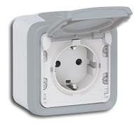 Legrand - 069733 toma c/tapa 2p+t gris plexo ii monob. sup Ref. 6565120056