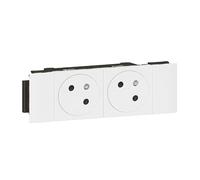 Legrand 077102L - Toma de corriente doble (superficie soluclip, conducto con clip directo, 4 módulos, 2P+T, color blanco