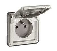 Legrand 077831 Soliroc IK10 - Toma de corriente (2 P+T, con solapa, 16 A, 250 V)