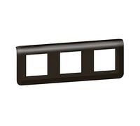 Legrand 079046L Mosaic - Placa de acabado horizontal para 3 x 2 módulos, color negro mate
