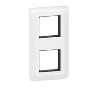 Legrand 099473 - Placa de Acabado Vertical Doble para 2 Puestos x 2 módulos, Material rígido, Aislamiento eléctrico Seguro, Cubierta para Montaje Empotrado, mecanismos Mosaic - Blanco - 099473
