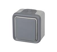 Legrand Pulsador estanco de superficie 191502 Plexo – Resistente al agua (IP55) – Gris