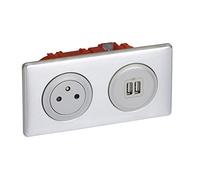 Legrand 200139 Céliane Kit Dual USB con válvula principal de tierra/flexible de dos polos 230 V aluminio