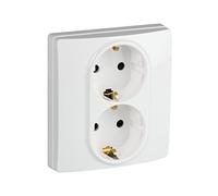 Legrand, 396543 Niloé - Enchufe de pared, enchufe doble, toma de corriente, 2 tomas de enchufe + toma de tierra, intensidad de 16A a 230V, en color blanco