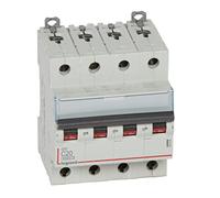 Legrand 407929E, Interruptor Automático Magneto Térmico, 4P, 20A, Curva C, 10 kA, 4 módulo, DX3