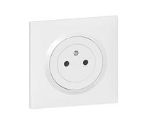 Legrand 600735 - Toma de corriente (2P+T, superficie dooxie one 16A, incluye placa cuadrada blanca y garras