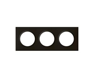 Legrand 600863 Dooxie - Placa cuadrada (3 orificios, acabado aterciopelado), color negro