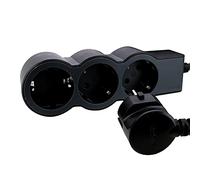 Legrand 694550, Regleta de enchufes, Enchufe múltiple con 3 Tomas de Corriente, Cable 1,5m, Color Negro/Gris Oscuro