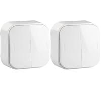 Legrand 782406 Interruptor Luz, Pared, Doble, Blanco (Paquete de 2)