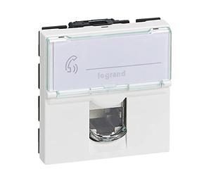 Legrand 99627 Mosaic 99627 - Toma RJ 45 multimedia (categoría 6, STP, telefono, informática, 2 módulos), color blanco
