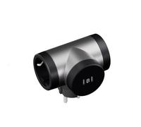 LEGRAND Adaptadores 2P+T, 2 Tomas de Corriente Laterales giratorias, Puertos USB Tipo C+C 20W, Ladron de enchufes, Color Aluminio/Gris Oscuro 694433