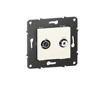 legrand BTAL43DD - Toma de TV-Sat para recepción Satélite-Acabado Nieve BTAL43DD, color beige