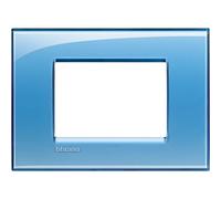 Legrand - Bticino livinglight - Placa 3 módulos azul deep